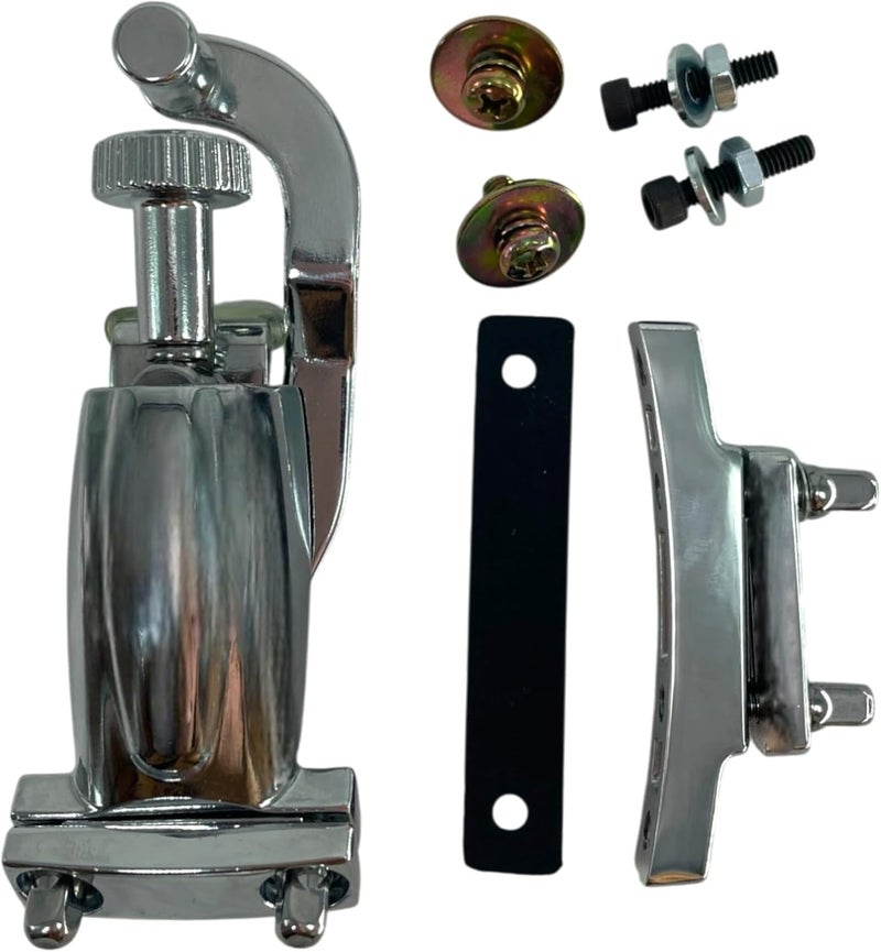 AIAS Snare Drum Strainer and Butt Plate Set (AS-3) with Mounting Hardware and Chrome Finish for Drum Restoration Projects - Image 4